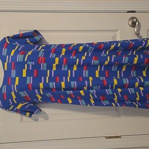 LulaRoe size XS Colorful Geometric Pattern High-low Dress with Pocket